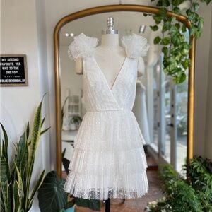 BHLDN / Anthropology White Polka-Dot Party Dress (New/Unused)
